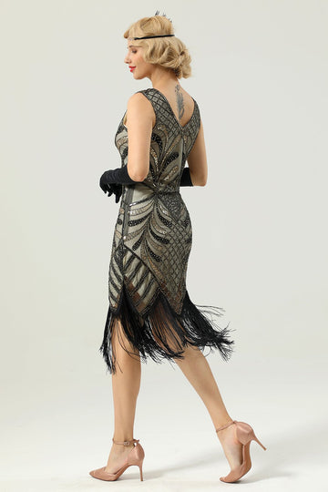 Women 1920s Fringe Sequin Dress